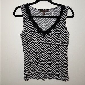 Y2K Kische Boutique Zebra Lace Tank Top